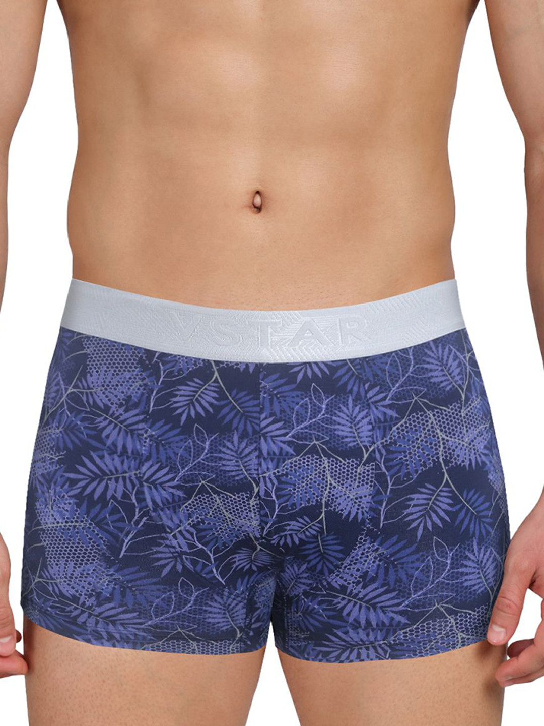 VStar Printed Mid Rise Trunk With Antibacterial TechnologyCB 09-DEEP_NAVY