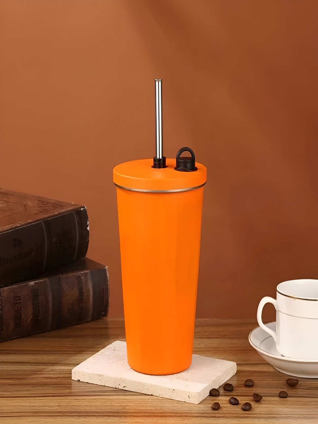 YELONA Orange Stainless Steel Double Wall Vacuum Tumbler - 550ml