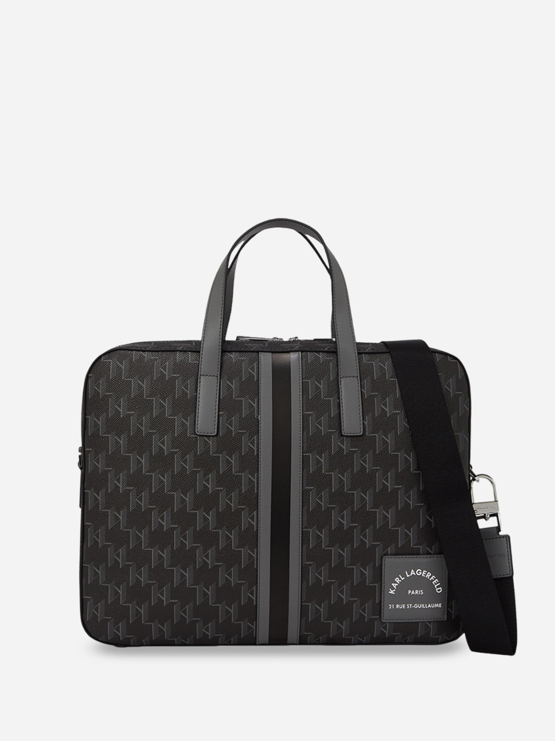Karl Lagerfeld Printed PU Structured Handheld Bag with Quilted