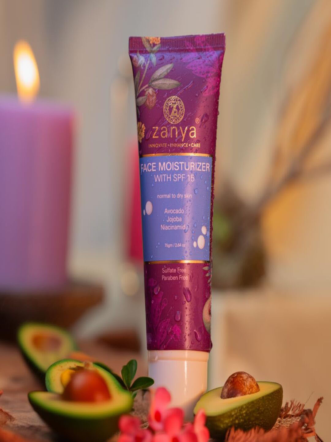 Zanya Hydrating Face Moisturizer With SPF 15 With Niacinamide Coconut Oil Jojoba- 75 g