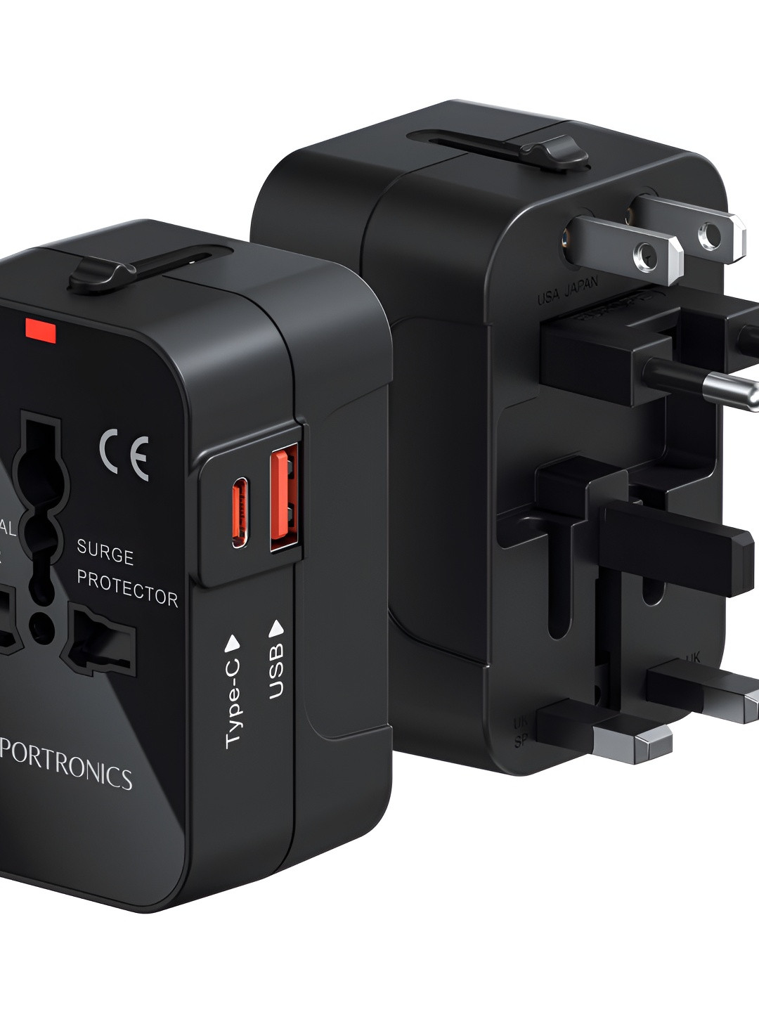 Portronics Juicemate Universal Travel Adapter With 20W Type C PD & 18W USB-A Output Port