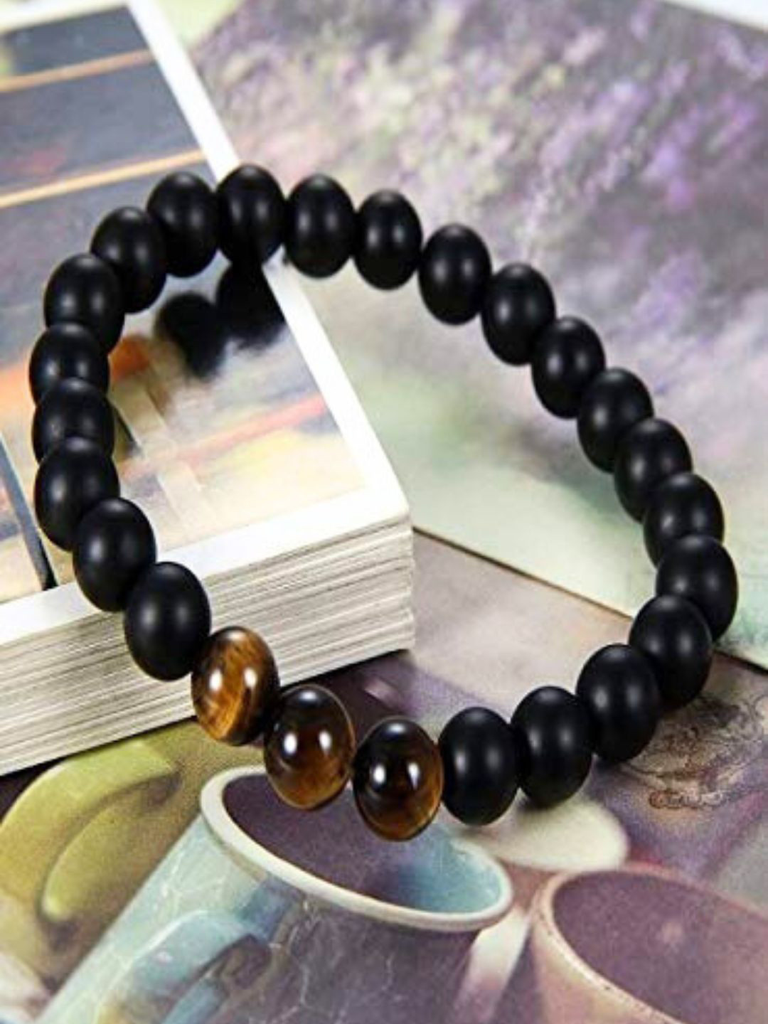 The Roadster Lifestyle Co Men Tiger Eye Stretchable Bracelet