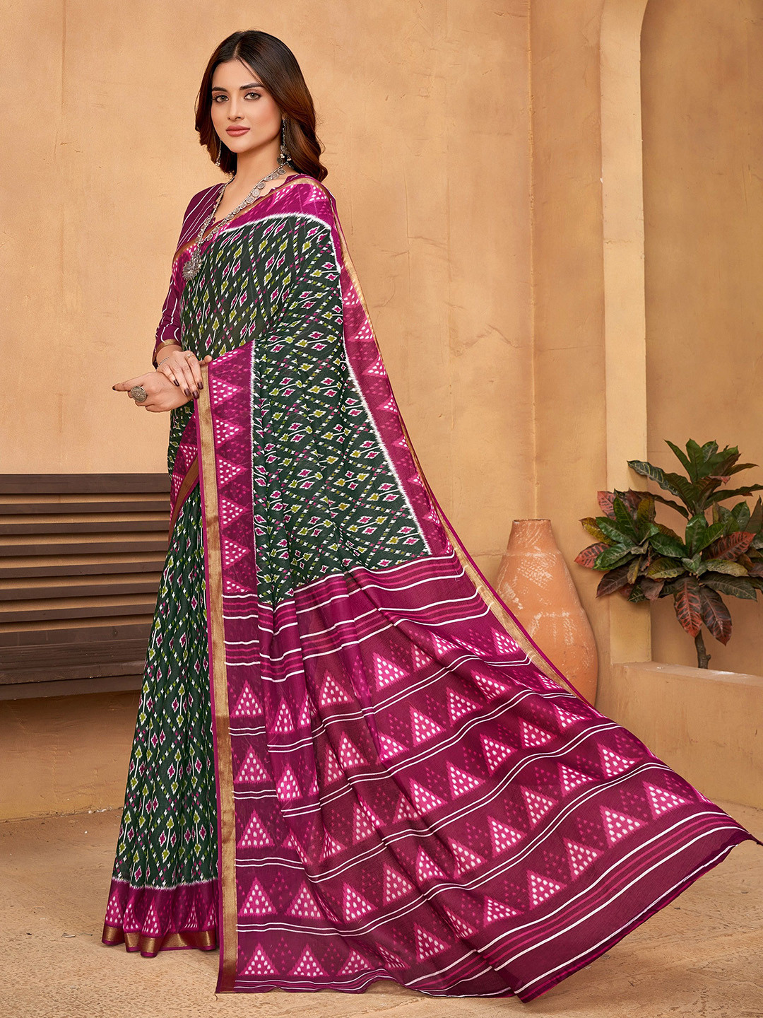 Munir Pure Cotton Ikat Saree