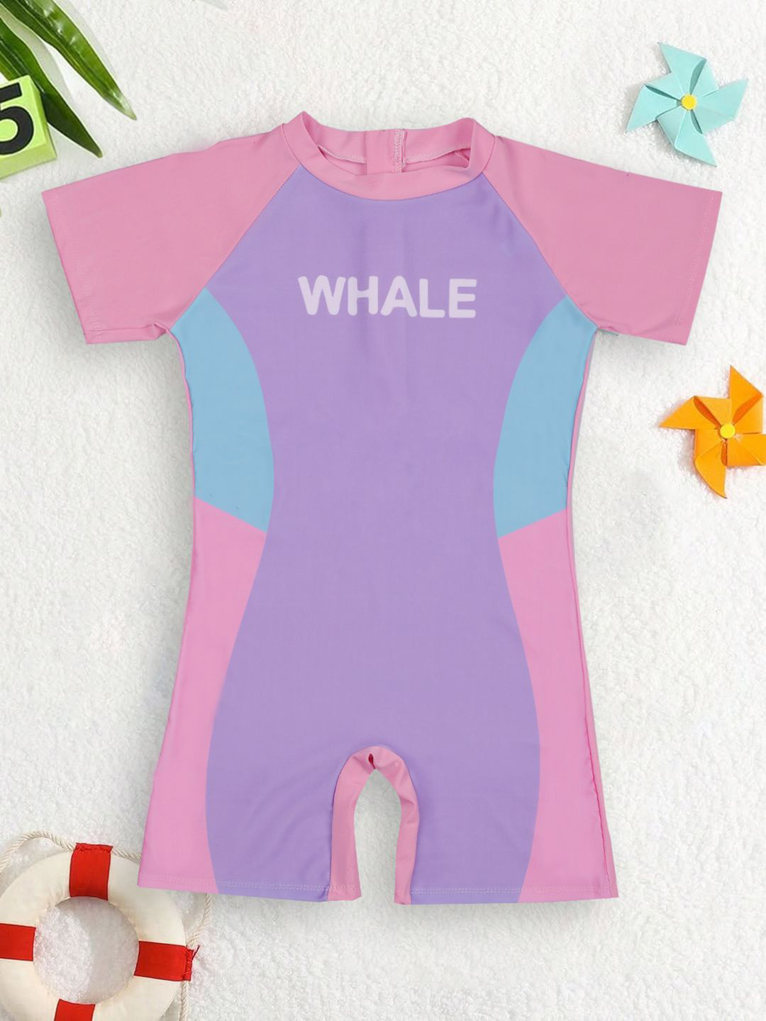 PASSION PETALS Girls Colour Blocked Legged Swimwear