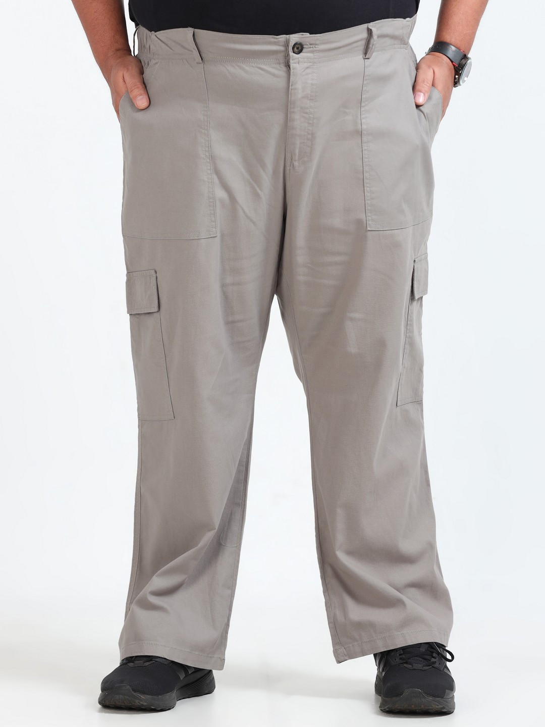 THE BEETEL HOUSE Men Relaxed Loose Fit Curve Cargos Trousers
