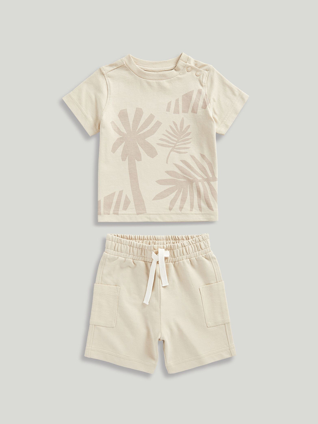 mothercare Boys Junglemania Palm Pure Cotton T-Shirt And Shorts