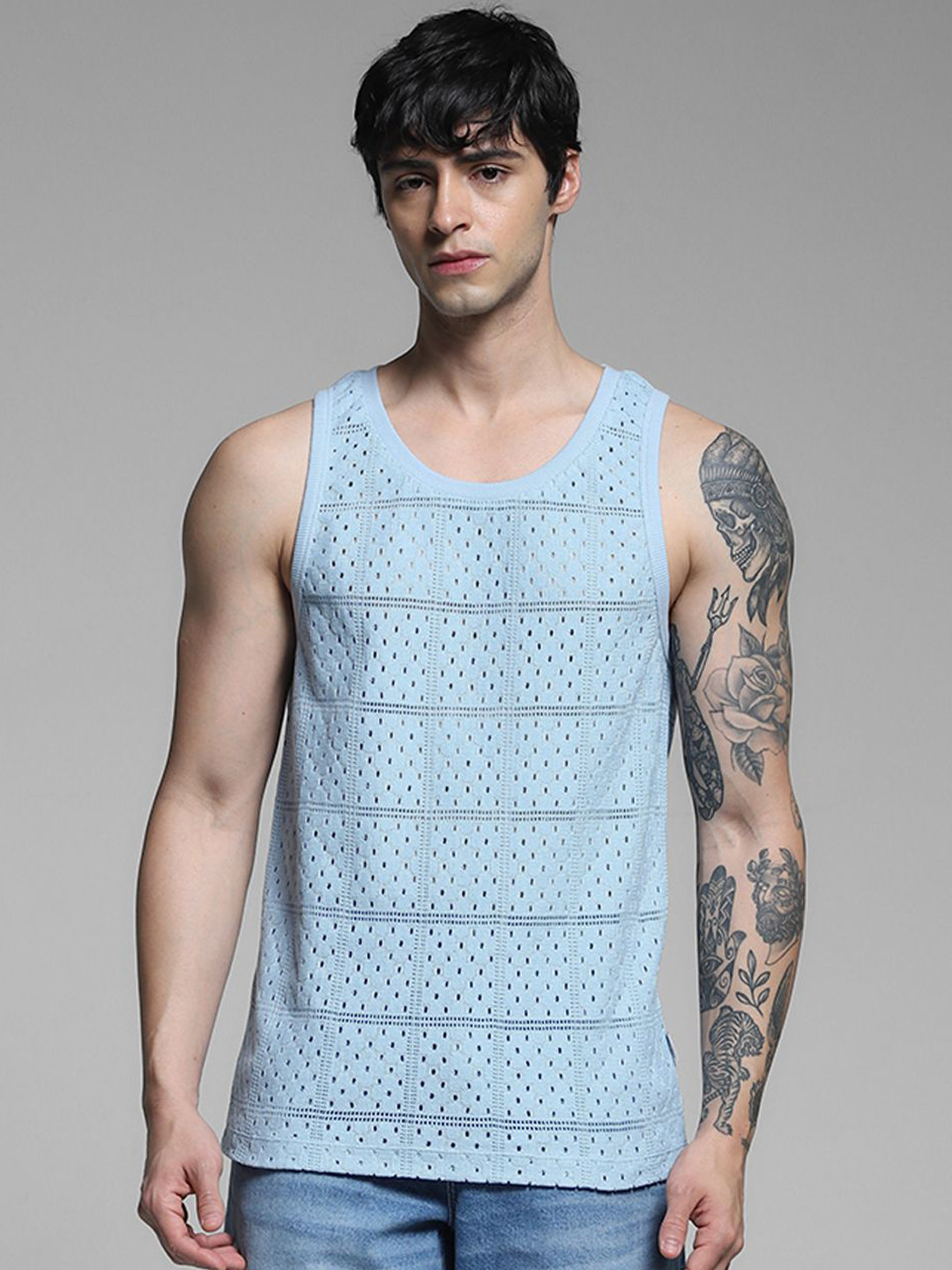 Jack & Jones Self Designed Pure Cotton Basic Innerwear Vest 9014796001