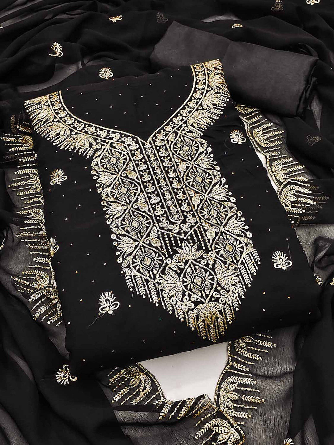 Leeza Store Semi-Stitched Dress Material