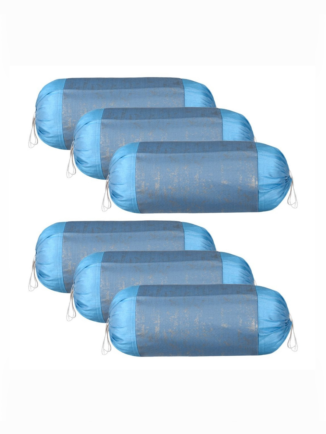 Aura Blue 6 Pcs Polyester 16x30 Inche Aesthetic Bolster Cover Washable Cylindrical Takiya