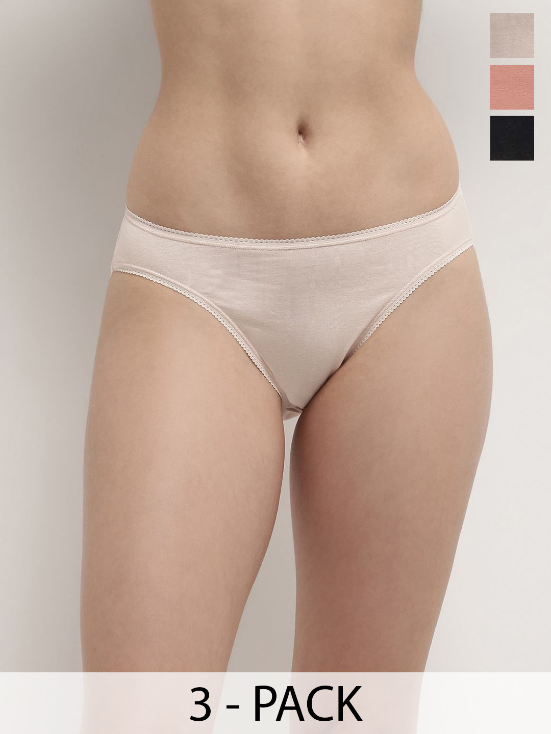 Marks & Spencer Pack Of 3 High-Rise Hipster Briefs T613035KBLACK MIX