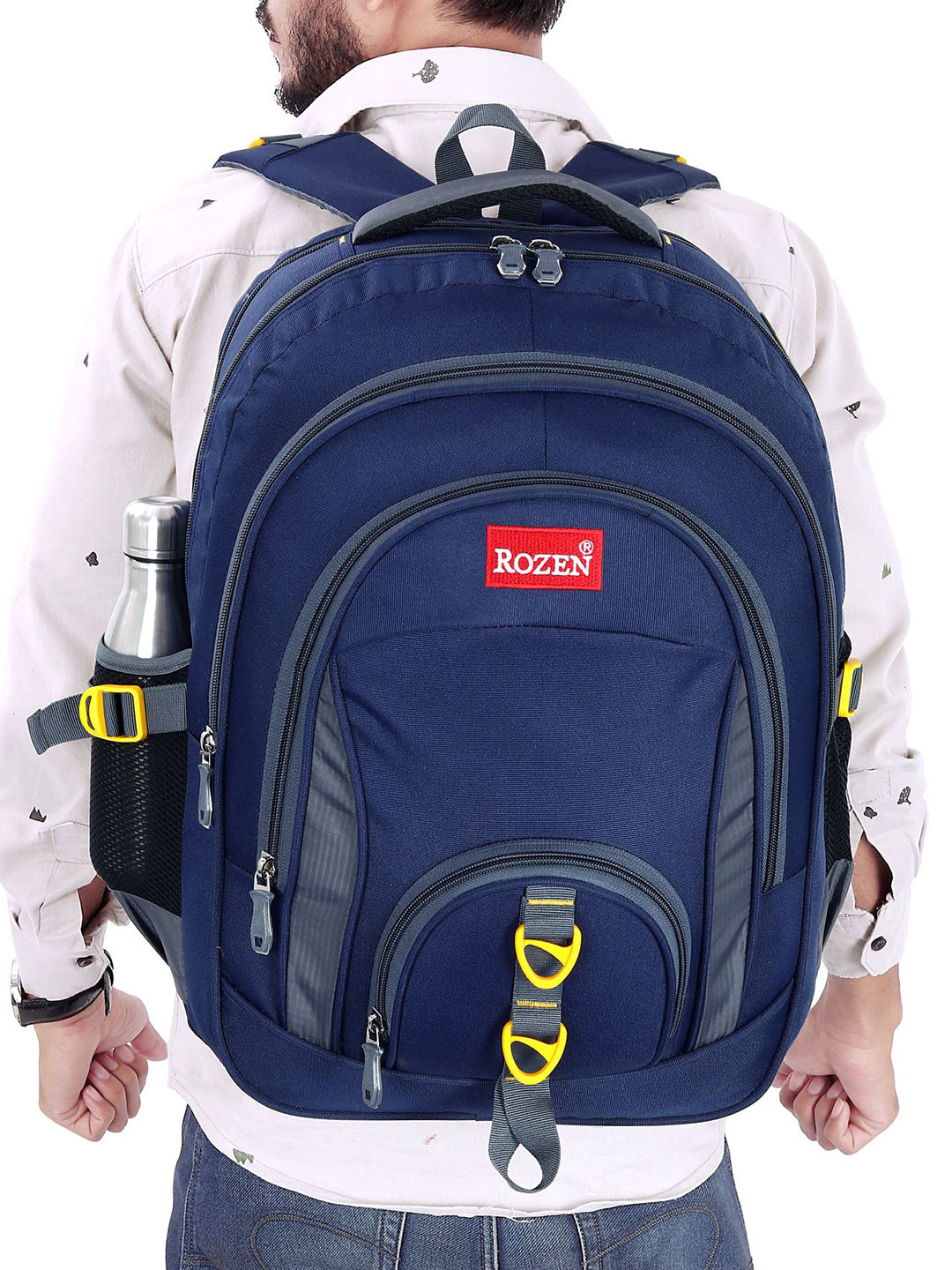 ROZEN Men Brand Logo Backpack