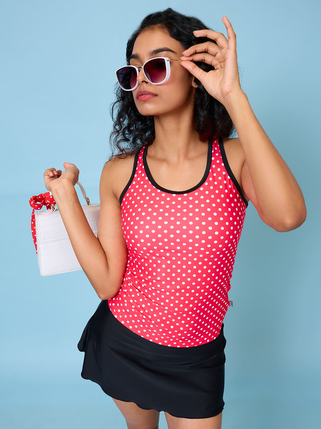LYCOT Printed Swimsuit With Skirt