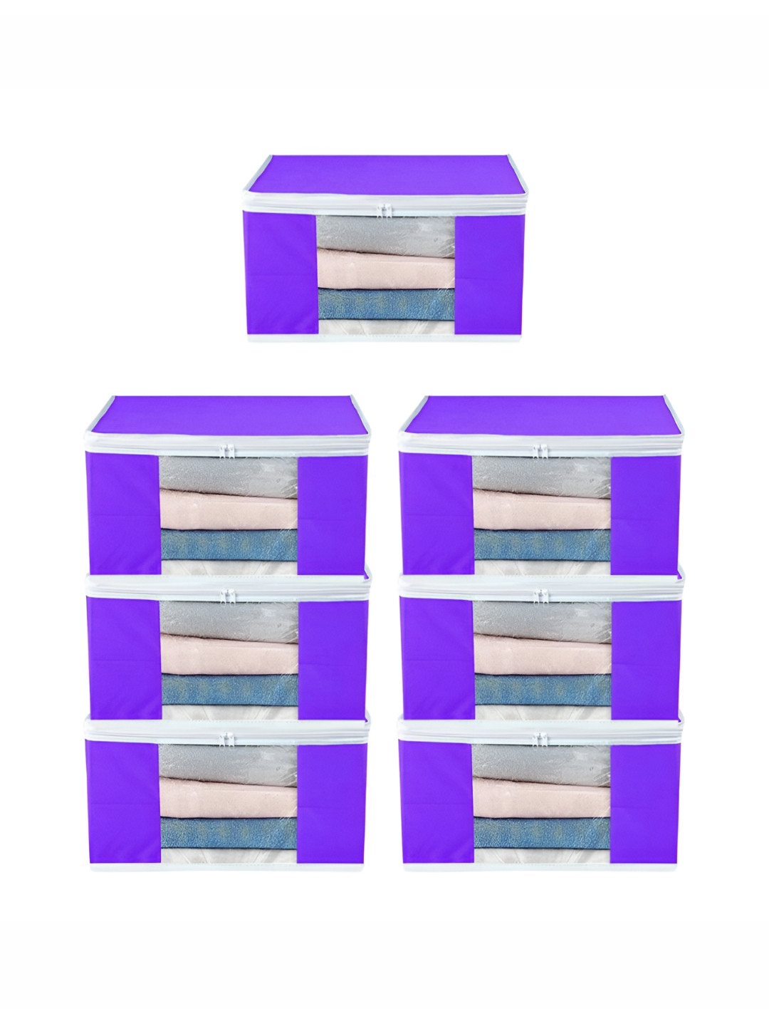 atorakushon Purple Set of 7 Clothes Storage Organiser Bags