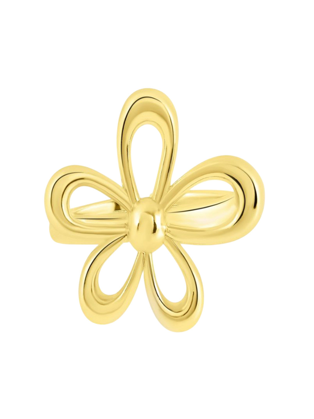 Nirvana Gold-Plated Cubic Zirconia Stone-Studded Adjustable Blossomara Finger Ring