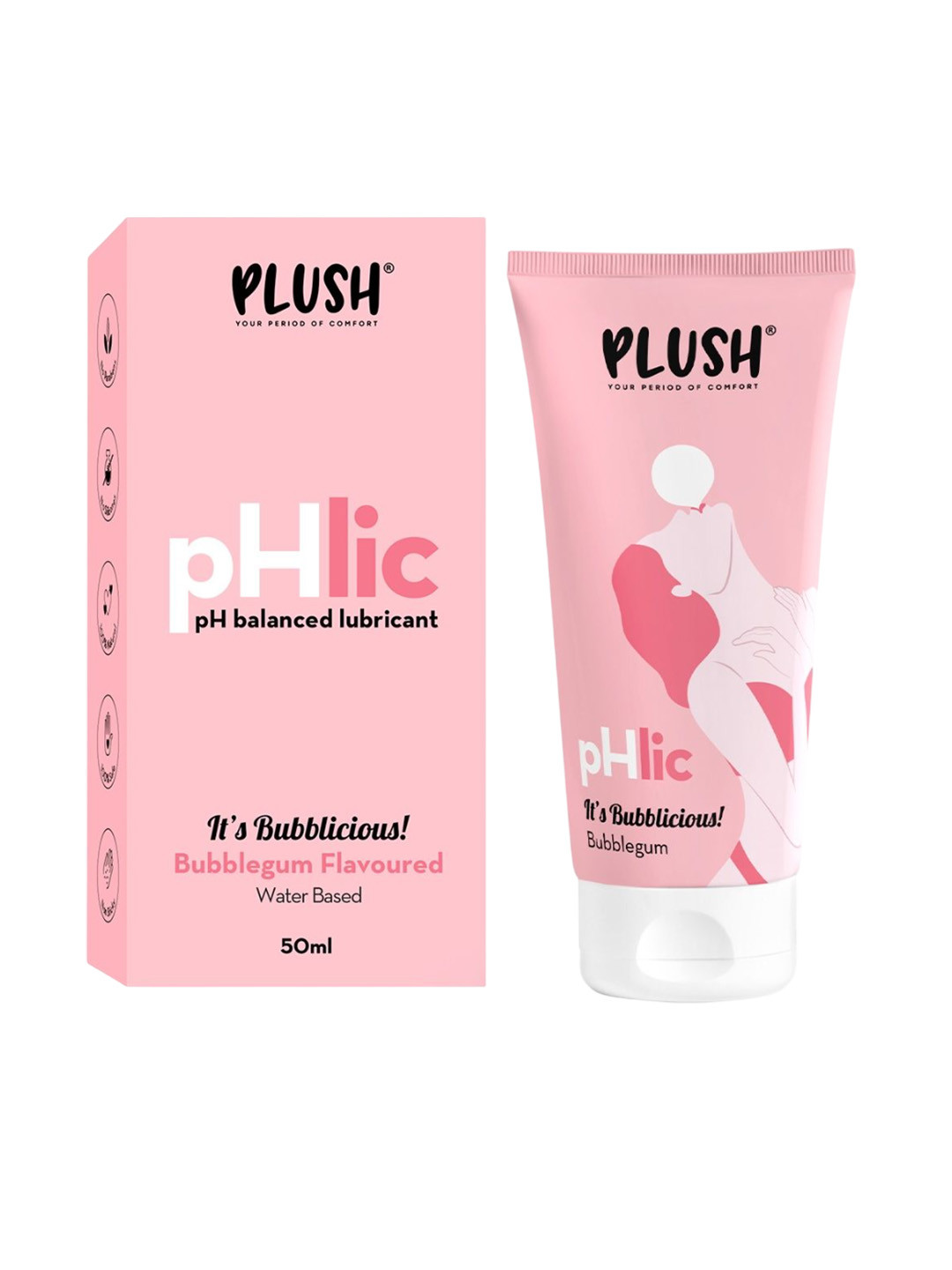 Plush pHlic pH Balanced Water Based Lubricant - 50 ml - Bubblegum Flavor