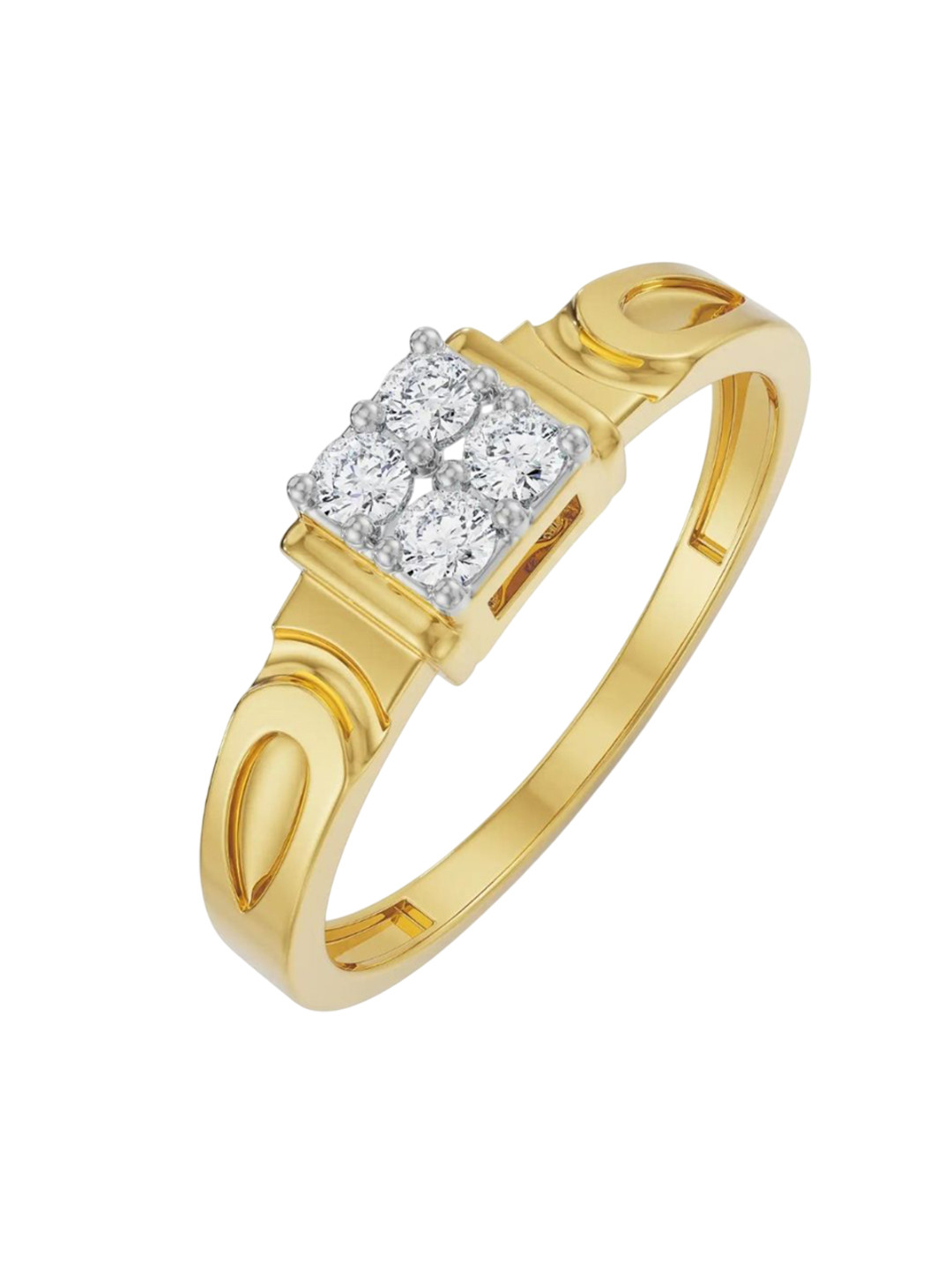 Emori Quartet Wedding Lab Diamond Band in 18KT Gold