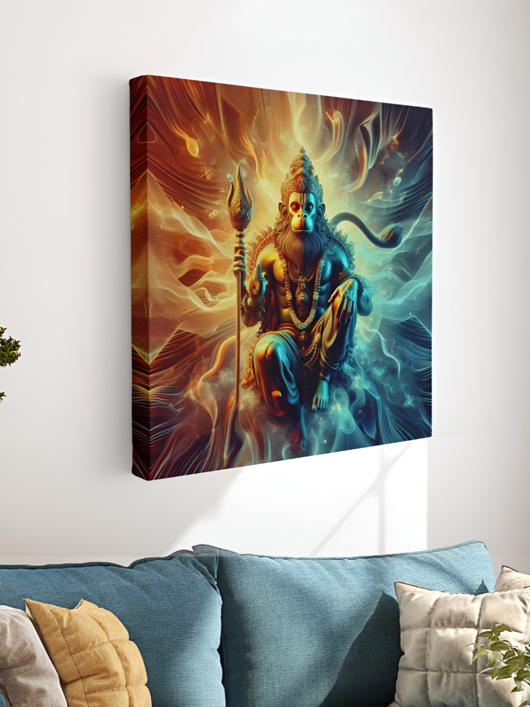 Myntra Elegant Homes Hanuman ji Canvas Wall Square Paintings Wall Art - 30 x 30In