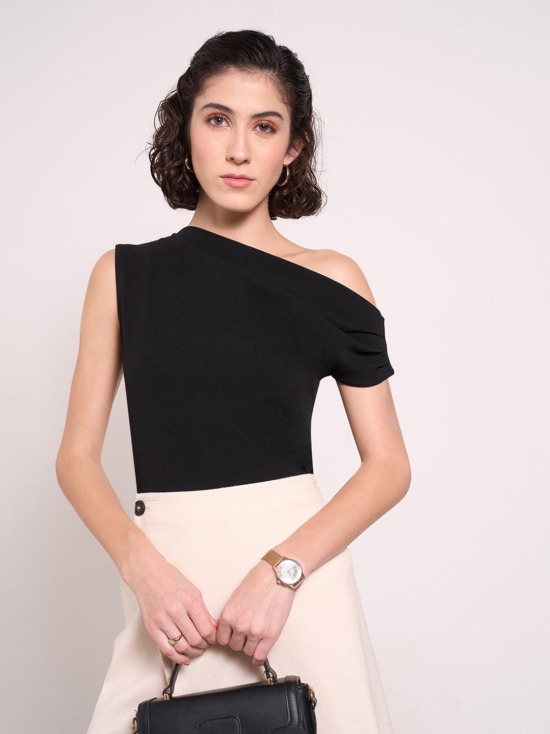 Annabelle by Pantaloons One Shoulder Slit Sleeve Top