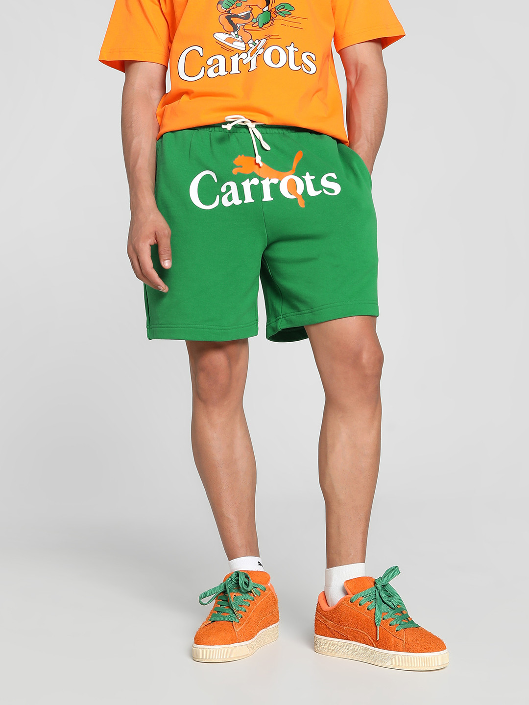 Puma x Carrots Men Printed Pure Cotton Relaxed Fit Shorts