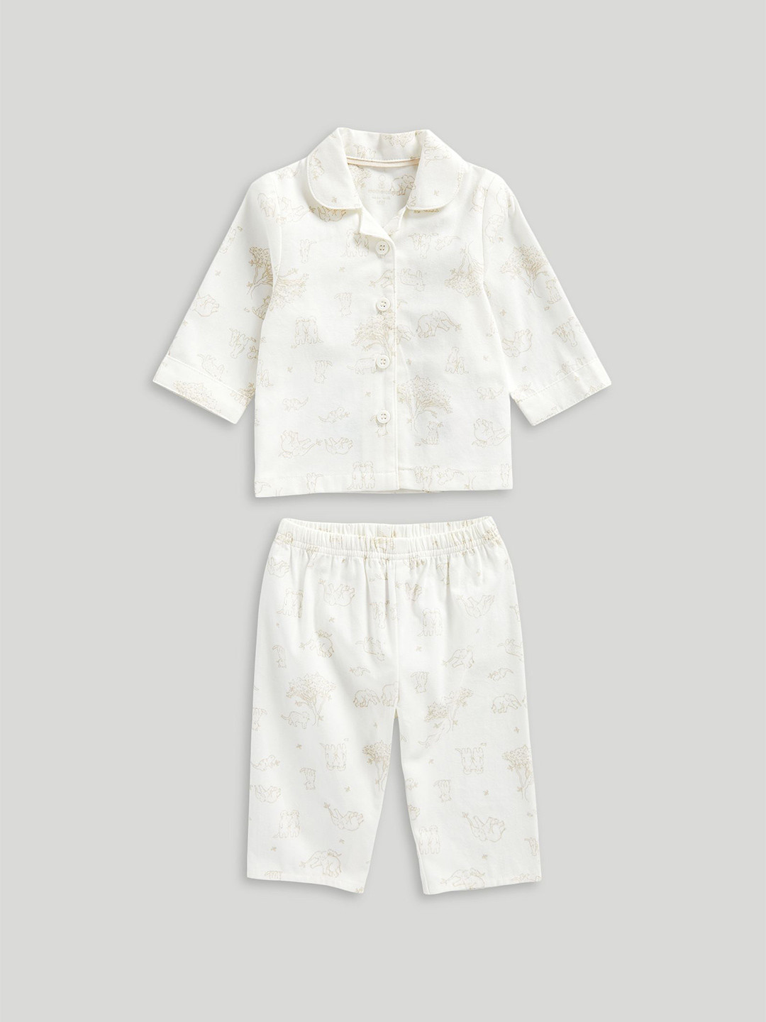 mothercare Kids Printed Pure Cotton Shirt With Pyjamas