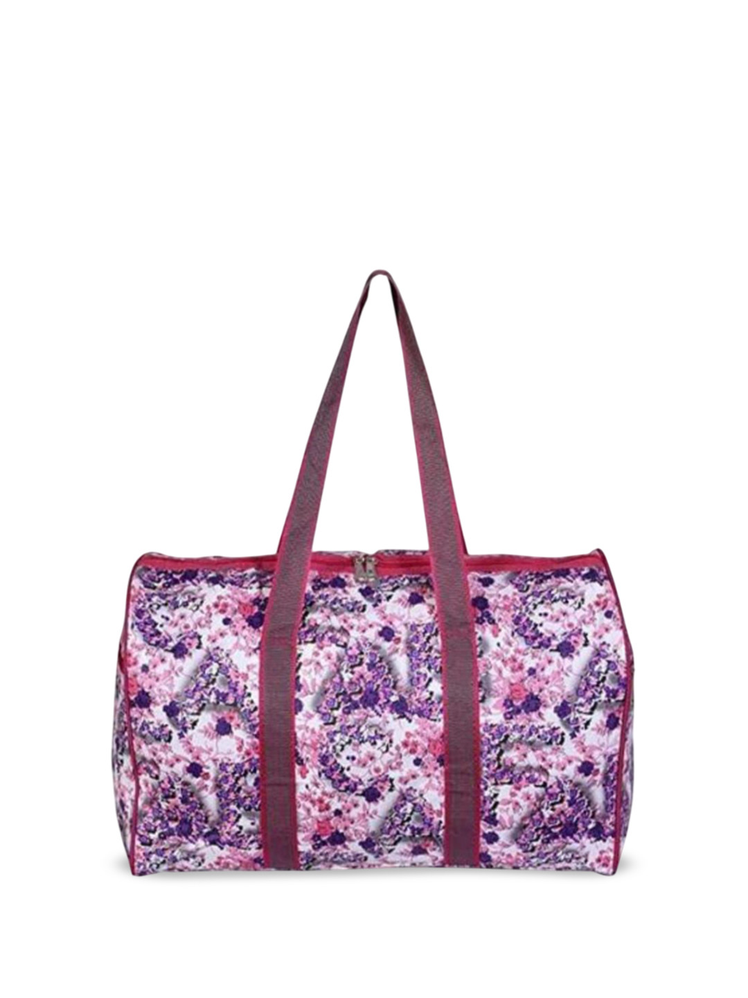 KUJRA Floral Printed PU Oversized Shopper Shoulder Bag