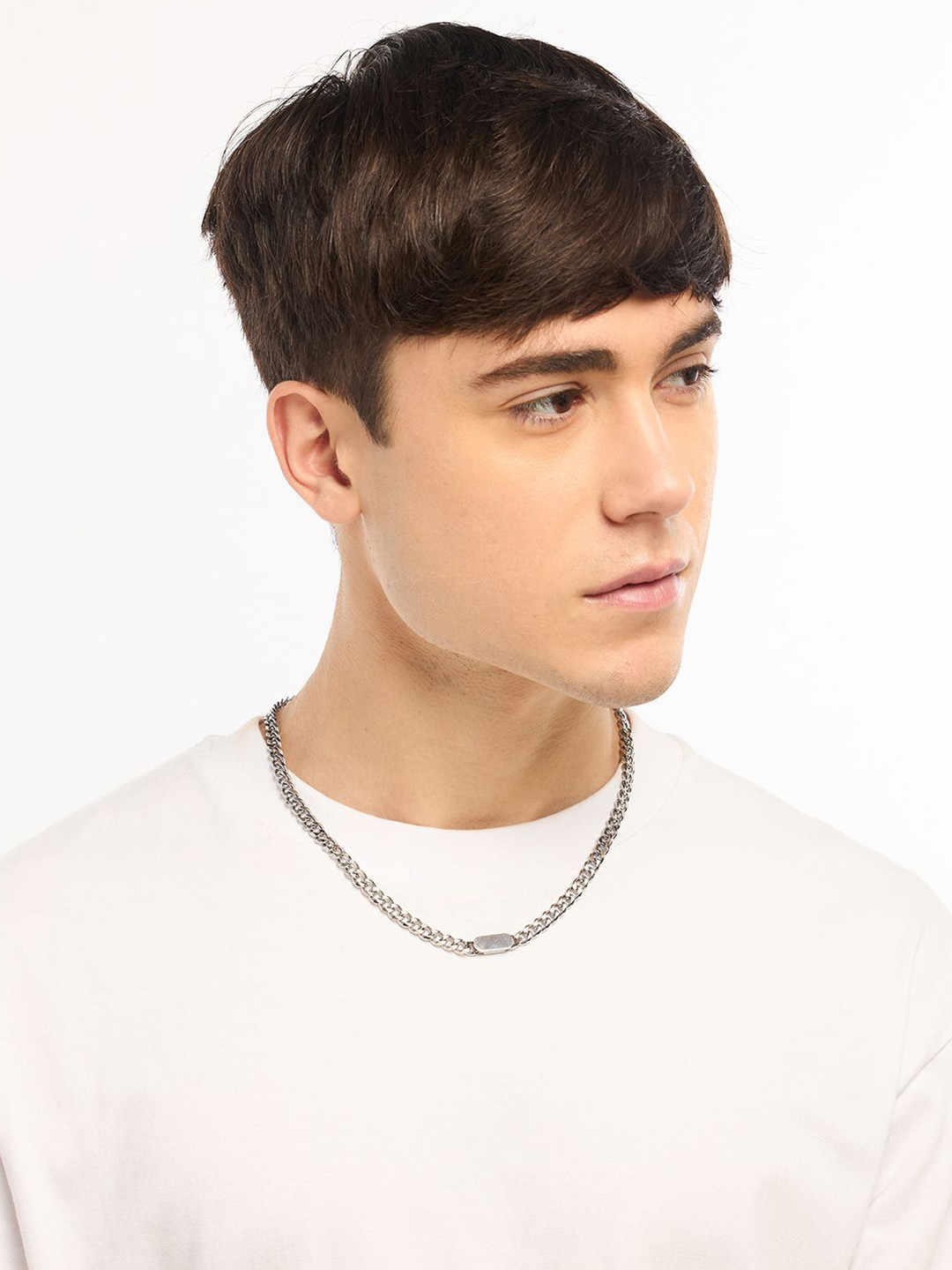 WHITE LIES Men Silver-Plated Chain