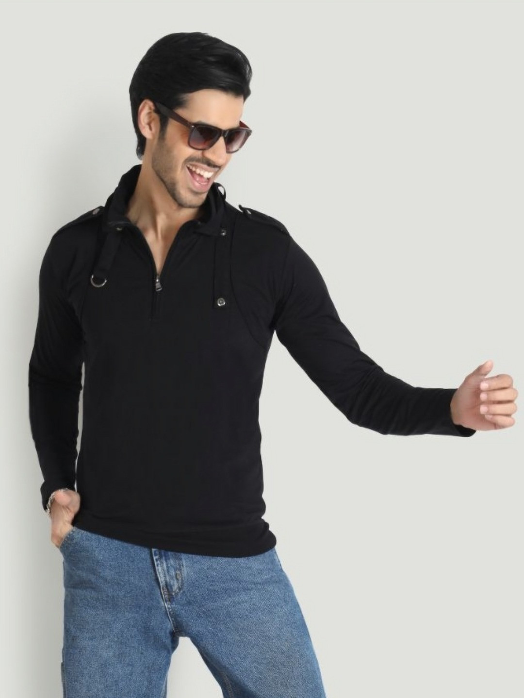 Black Collection Men High Neck T-shirt