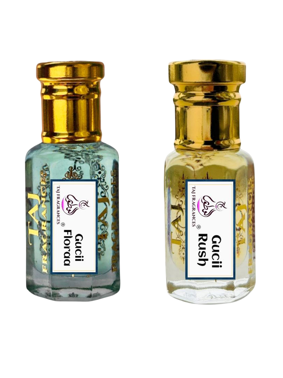 Taj Fragrances Set Of 2 Gucii Flora & Gucii Rush Natural Alcohol Free Attar - 12ml Each