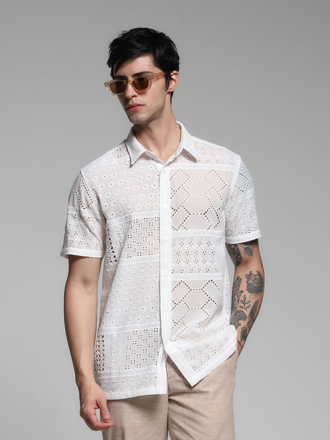 Jack & Jones Men Sheer Casual Shirt