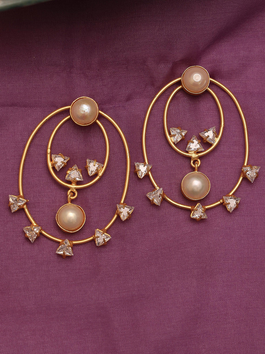 ROYAL PITARAH Contemporary Chandbalis Earrings