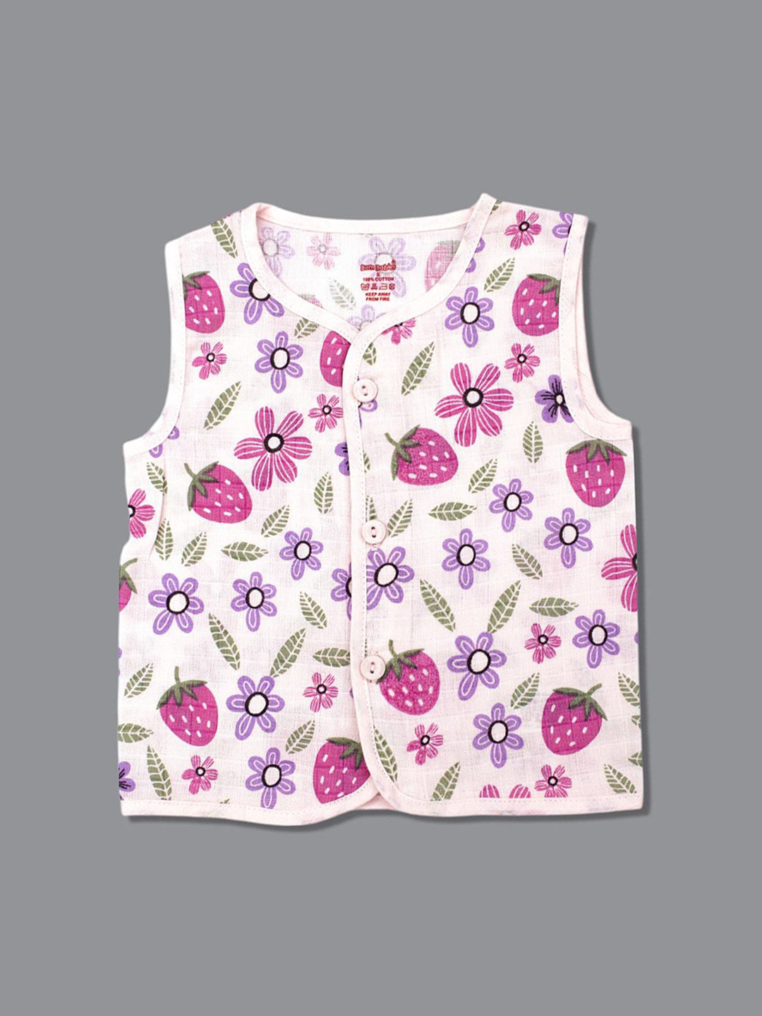 Born Babies Infants Printed Organic Cotton Button Jabla JBS250648