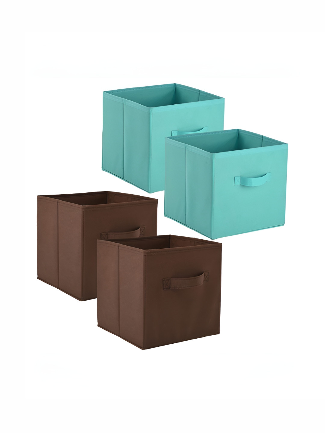 Aura Green Set Of 4 Square Foldable & Multipurpose Wardrobe Storage Box