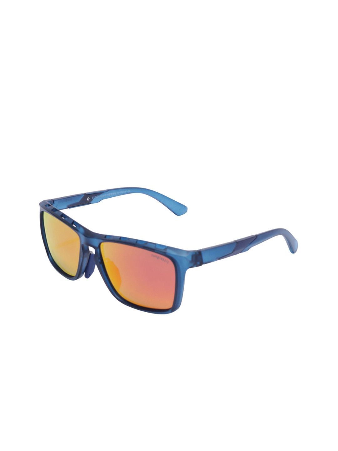 SUNGLASSIC Unisex Rectangle Sunglasses With UV Protected Lens HAWK-BLUE-ORANGE.