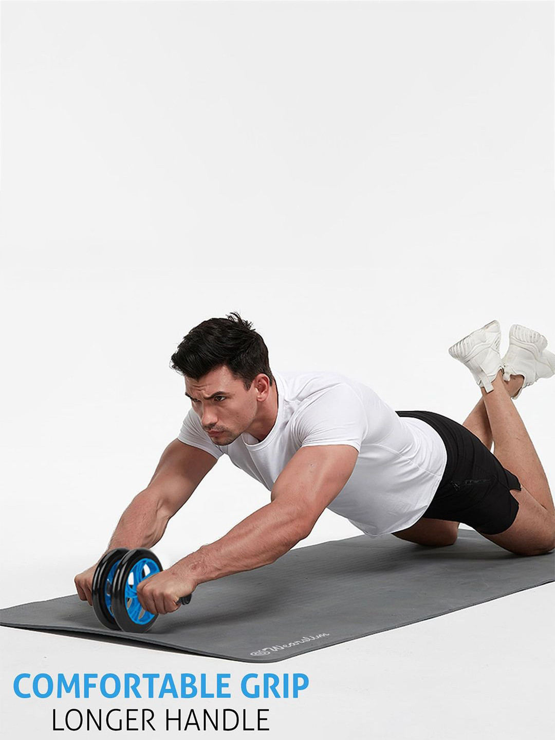 Wearslim Anti-Skid Double Wheel Ab Roller With Knee Mat