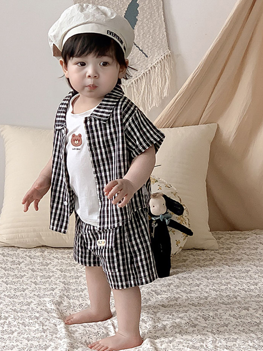 LULU & SKY Girls T-shirt and Shirt with Shorts