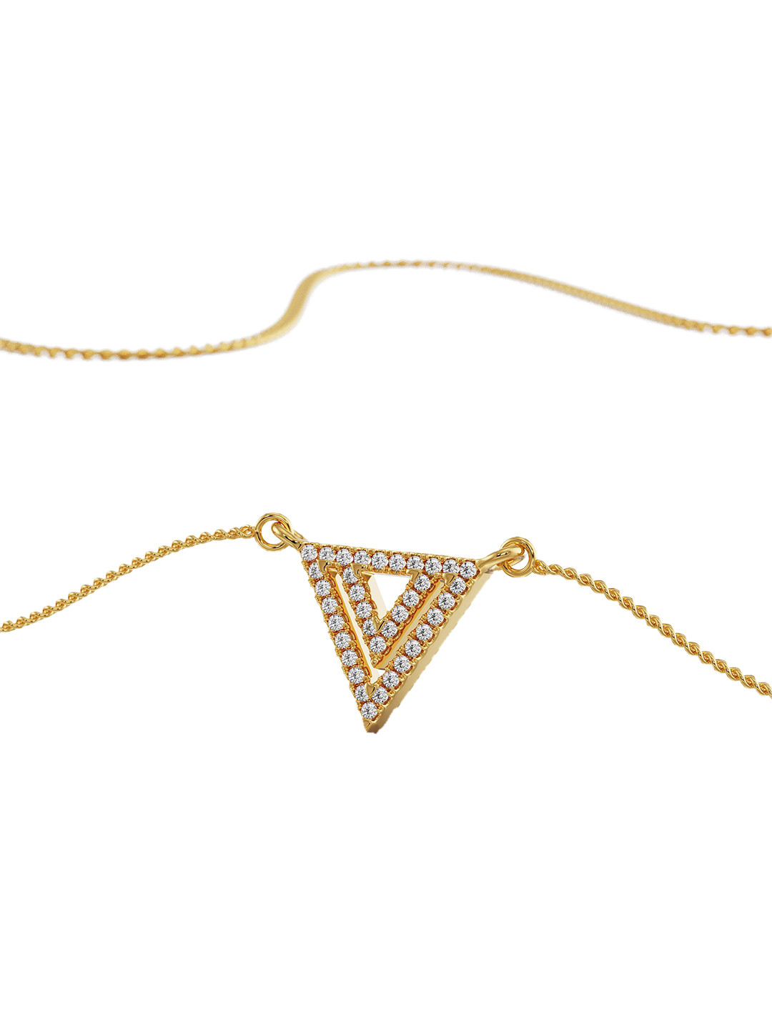 Emori Inverted Triangle Lab Diamond in 14KT Gold Necklace