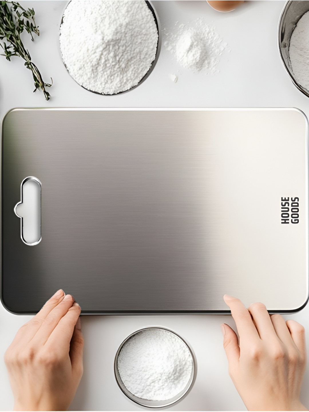 HOUSEGOODS Silver-Toned 2025 Stainless Steel Chopping Board