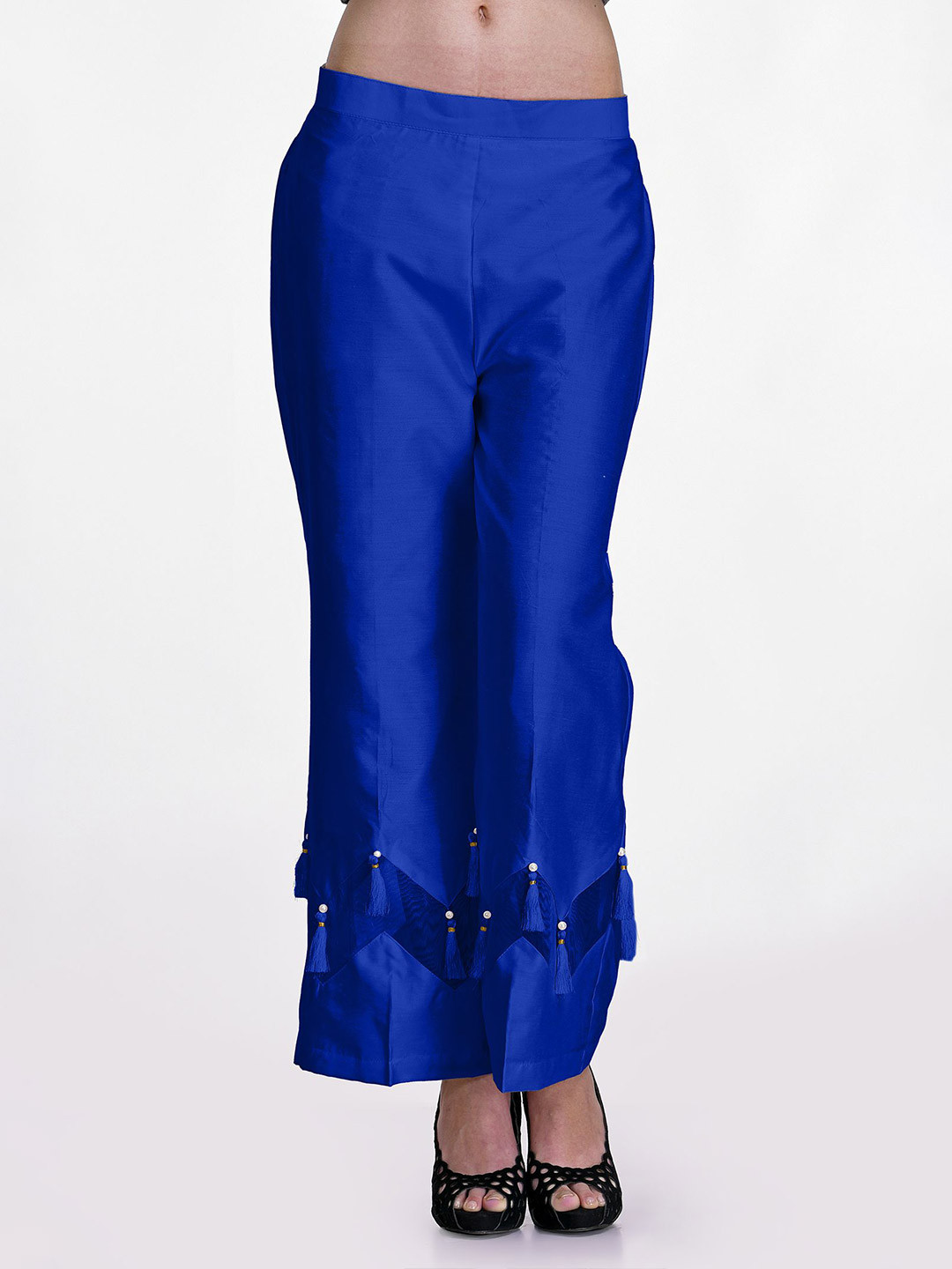 FLOREOS Mid-Rise Self Design Trousers