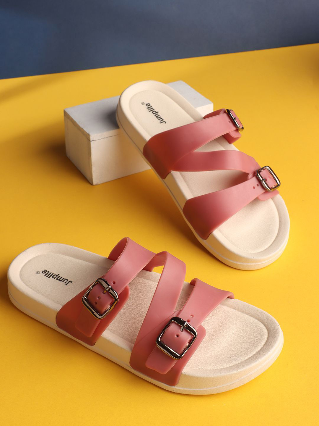 JUMPLITE Women Open Toe Flats