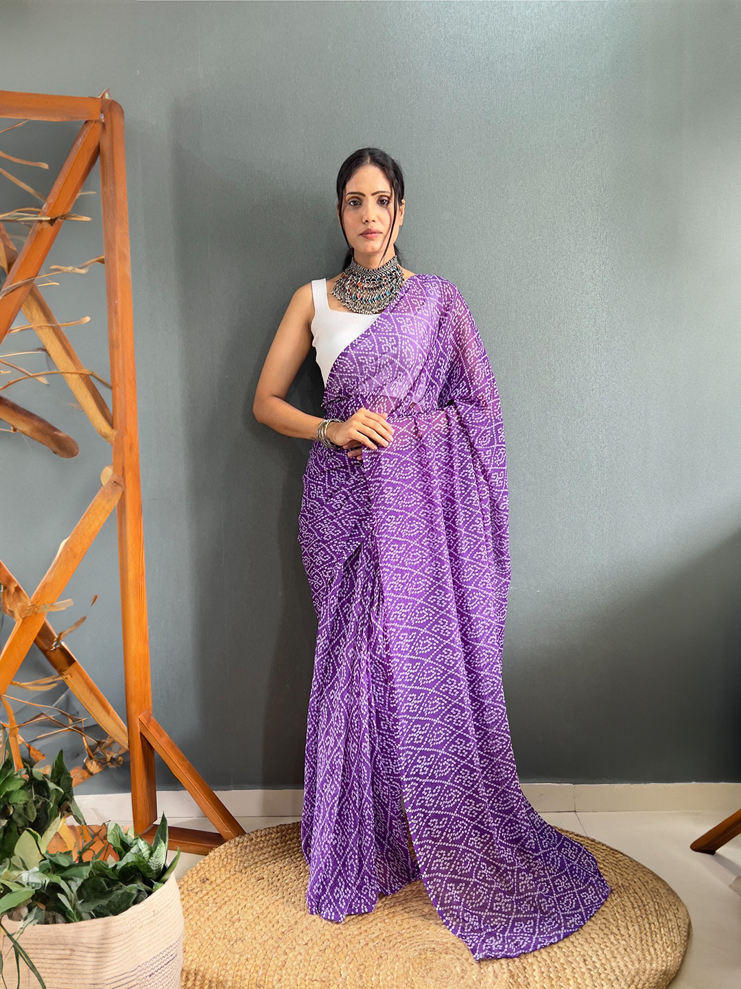 Moda Rapido Bandhani Pure Georgette Ready to Wear Bandhani Saree
