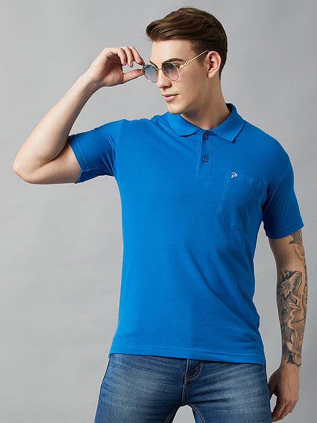 Promount Men Polo Collar Pockets T-shirt