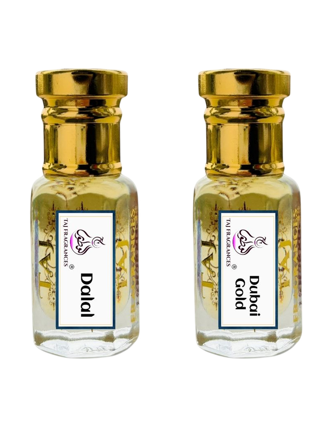 Taj Fragrances Set Of 2 Dubai Gold & Dalal Long Lasting Alcohol Free Attar - 12 ml Each