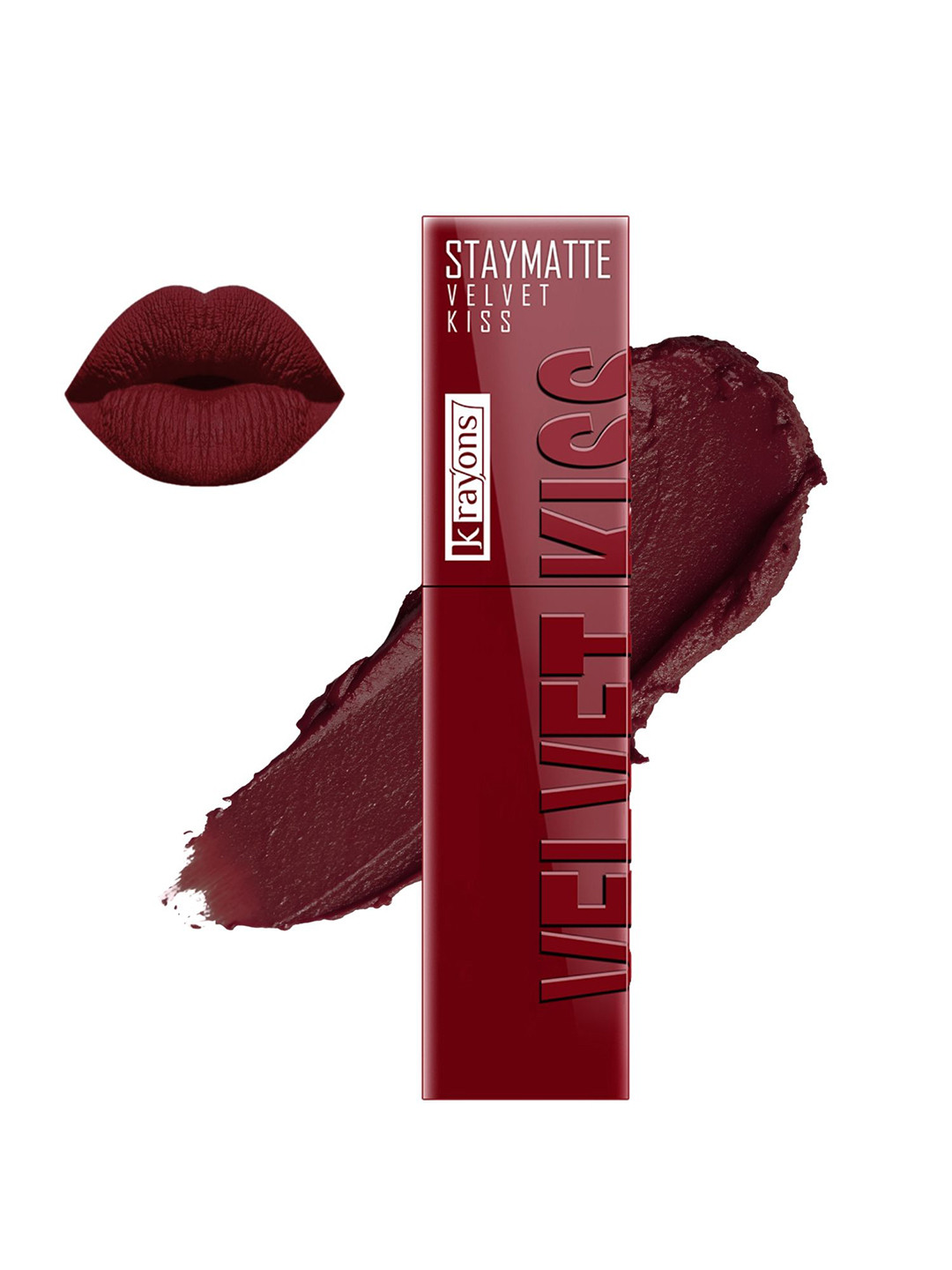 krayons Velvet Kiss Jojoba Oil Non Transfer Liquid Lipstick - 3.5 ml Wow Maroon 09