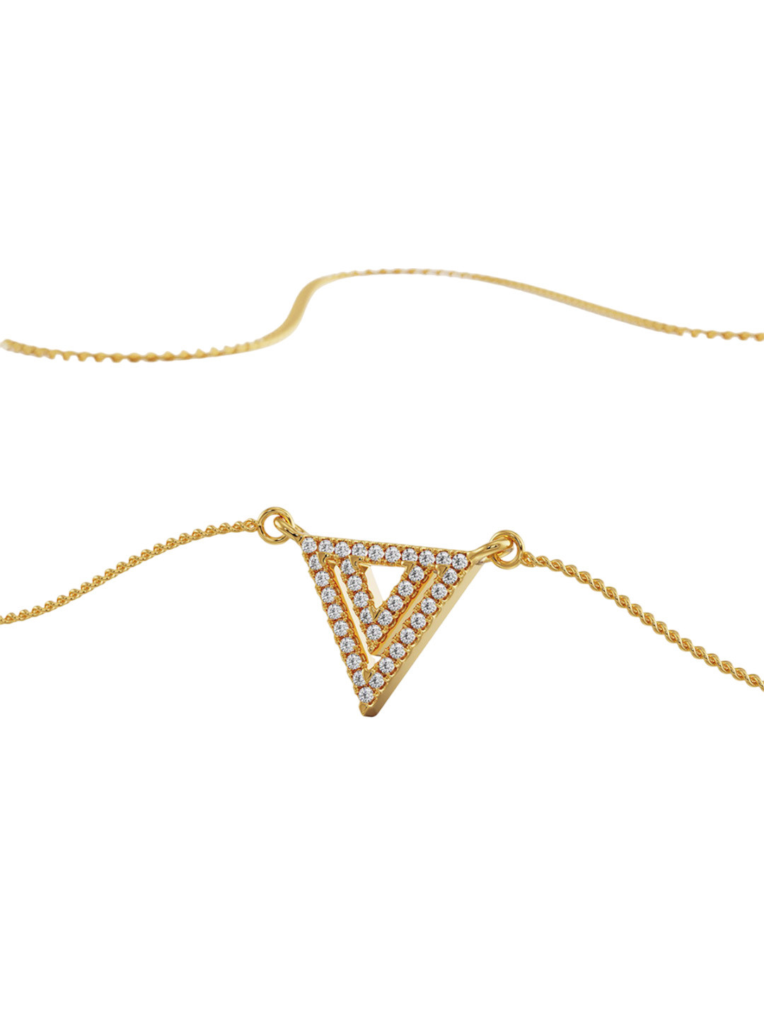 Emori Inverted Triangle Lab Diamond Necklace in 18KT Gold