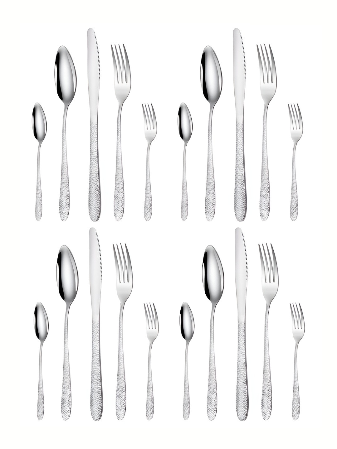 YELONA Silver Silverware Flatware Cutlery Set