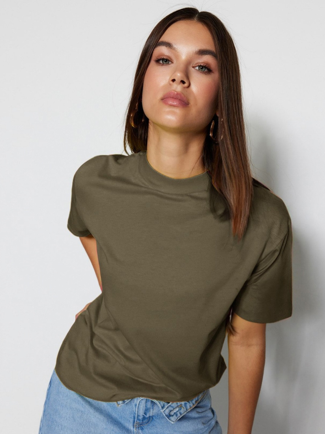 Trendyol Women Drop-Shoulder Sleeves Pockets T-shirt