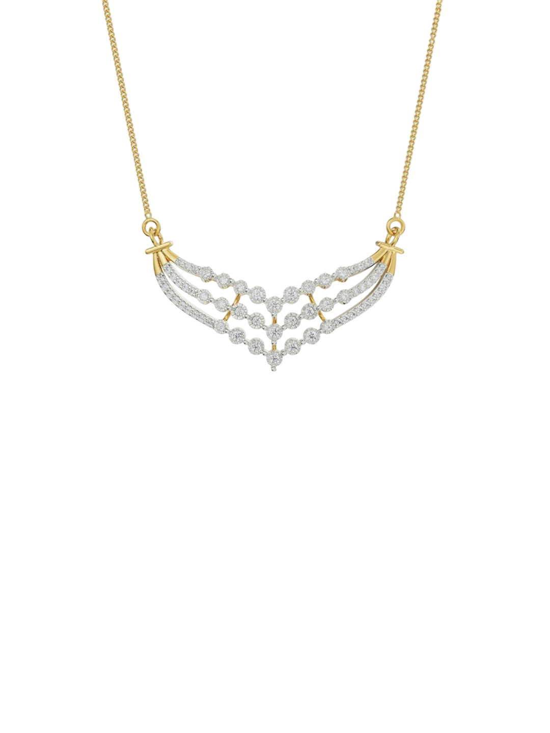 Emori Tri Drop Lab Diamond Necklace in 18KT Gold