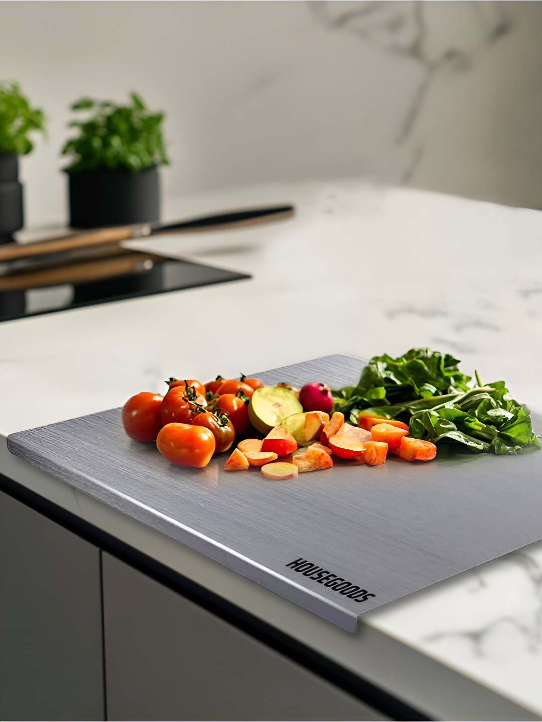 HOUSEGOODS Silver-Toned 2025 Stainless Steel Chopping Board