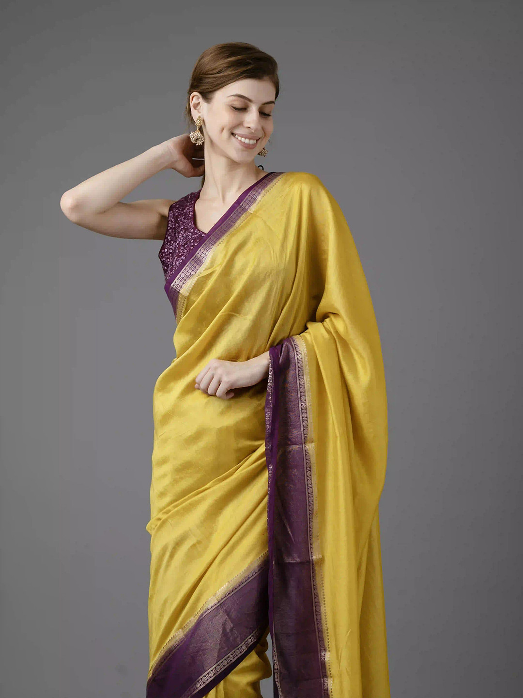 SANJAR CREATION Zari Silk Blend Banarasi Saree
