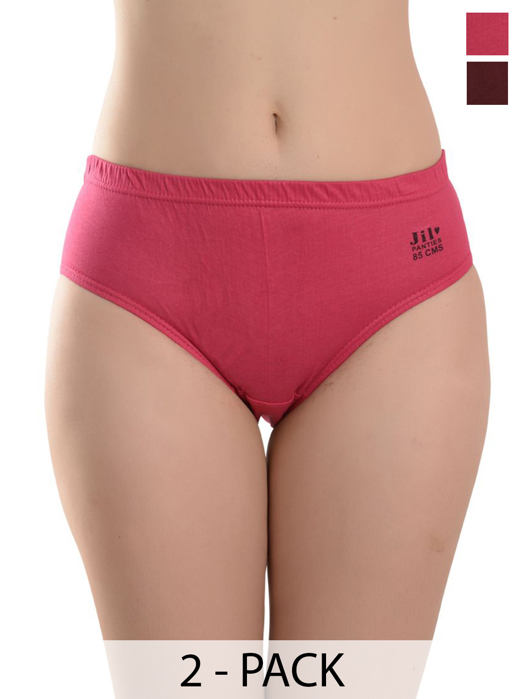JIL X Women Value Pack Of 2 Solid Colour Cotton Briefs Panties